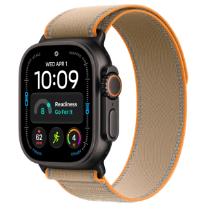 Apple Watch Ultra 4 49mm, Black Titanium, Trail Loop Sand, S/M
