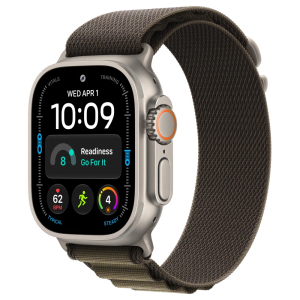 Apple Watch Ultra 4 49mm, Natural Titanium, Alpine Loop Dark Olive, L